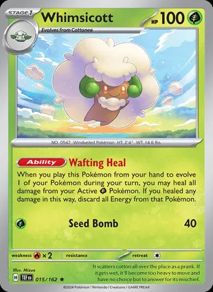 Whimsicott - 015/162 Rare Holo