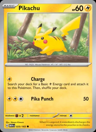 Pikachu - 025/165 Non-Holo