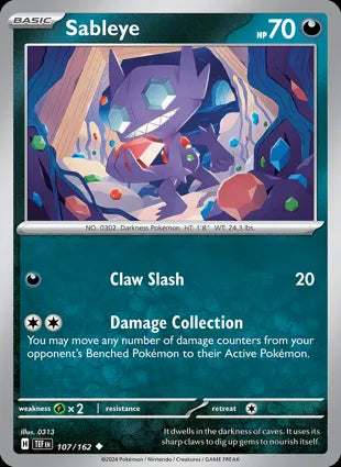 Sableye - 107/162 Non-Holo