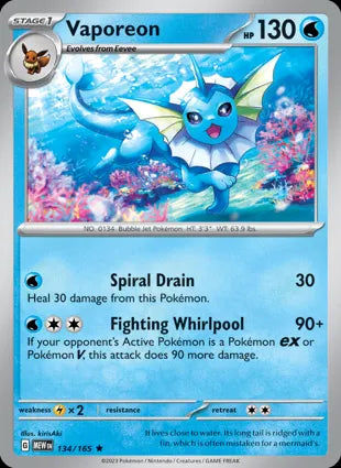 Vaporeon - 134/165 Holo Rare