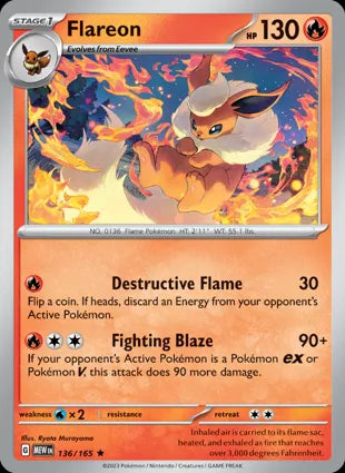 Flareon - 136/165 Holo Rare