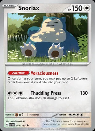 Snorlax - 143/165 Non-Holo